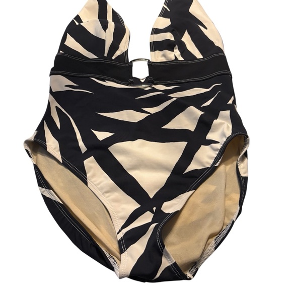 MAGICSUIT Halter Tummy Control Swimsuit - Black and Cream Zebra Print Size 10 - Picture 4 of 8